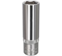 Loops 17mm Steel Deep Drive Socket - 1/2" Square Drive - Chrome Vanadium Socket in Metallics Loops Metallics