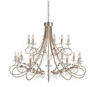 Loops 18 Bulb Chandelier Hanging Pendant LIght Silver/Gold LED E14 60W Bulb in Metallics Loops Metallics