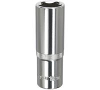 Loops 18mm Forged Steel DEEP Drive Socket - 1/2" Square Drive Polished Chrome Vanadium in Metallics Loops Metallics