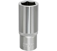 Loops 18mm Forged Steel Deep Drive Socket - 3/8" Square Drive - Chrome Vanadium Socket in Metallics Loops Metallics