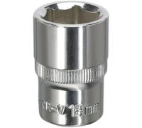 Loops 18mm Forged Steel Drive Socket - 1/2" Square Drive - Polished Chrome Vanadium in Metallics Loops Metallics
