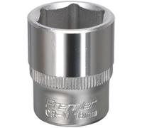 Loops 18mm Forged Steel Drive Socket - 3/8" Square Drive - Chrome Vanadium Socket in Metallics Loops Metallics