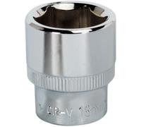 Loops 18mm Forged Steel Drive Socket - 3/8" Square Drive - Polished Chrome Vanadium in Metallics Loops Metallics