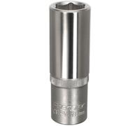 Loops 18mm Steel Deep Drive Socket - 1/2" Square Drive - Chrome Vanadium Socket in Metallics Loops Metallics