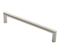 Loops 19mm Mitred Pull Door Handle 300mm Fixing Centres Satin Stainless Steel