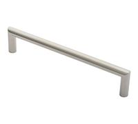 Loops 19mm Mitred Pull Door Handle 300mm Fixing Centres Satin Stainless Steel in Metallics Loops Metallics