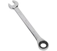 Loops 19mm Ratchet Combination Spanner - Chrome Vanadium Steel - 72 Tooth Ratchet Ring in Metallics Loops Metallics