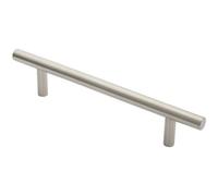Loops 19mm Straight T Bar Pull Handle 225mm Fixing Centres Satin Stainless Steel