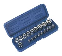 Loops 19pc TRX Star Socket & Hex Bit Set - 3/8" Square Drive - Male & Female TORX Loops Multicolor