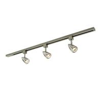 Loops 1m Adjustable Ceiling Track Spotlight Kit Satin Chrome 3x GU10 Downlight Rail Loops Multicolor