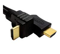 Loops 1m high Speed HDMI Male Cable | Right Angled (270 Degree) To Straight Plug Connector Lead | Type A Bend Angled End | Video Source AV Laptop Video TV