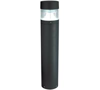 Loops 1m Tall IP65 Outdoor Lamp Post Bollard Black Round Flat Top E27 Driveway Light Loops Black