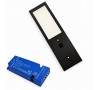 Loops 1X 24V Black 175mm Super Slim Rectangle Surface Mounted Led Under Cabinet Light And Driver Kit, 3 White Colours