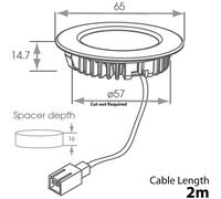 Loops 1x BRUSHED NICKEL Round Surface or Flush Under Cabinet Kitchen Light & Driver Kit - Warm White LED in Metallics Loops Metallics