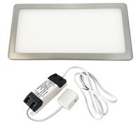 Loops 1x BRUSHED NICKEL Ultra-Slim Rectangle Under Cabinet Kitchen Light & Driver Kit - Natural White Diffused LED in Metallics Loops Metallics