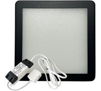 Loops 1x MATT BLACK Ultra-Slim Square Under Cabinet Kitchen Light & Driver Kit - Warm White Diffused LED