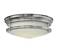 Loops 2 Bulb Flush Light Low Ceiling Opaque Glass Banded Polished Chrome LED G9 3.5W