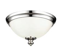 Loops 2 Bulb Flush Light Low Ceiling Polished Nickel Finish LED E27 60W Bulb in Metallics Loops Metallics