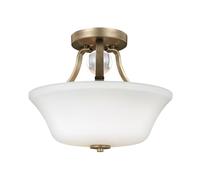 Loops 2 Bulb Semi Flush Light Blown Opal Etched glass Shade Clear Spheres LED E27 60W Loops Clear