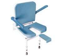 Loops 2-In-1 Foldable Deluxe Wall Mounted Shower Seat With Front Cutaway For Easy Bathing