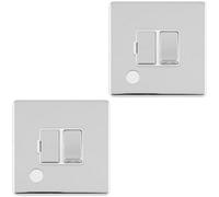 Loops 2 Pack 1 Gang 13A Switched Fuse Spur & Flex Outlet Screwless Polished Chrome