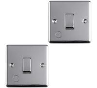 Loops 2 Pack 1 Gang 13A Unswitched Fuse Spur Polished Chrome & Grey Mains Isolation