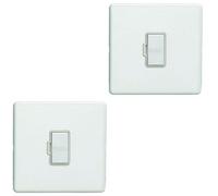 Loops 2 Pack 1 Gang 13A Unswitched Fuse Spur Screwless Matt White Mains Isolation