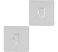 Loops 2 Pack 1 Gang 13A Unswitched Fuse Spur Screwless Polished Chrome Mains Isolation