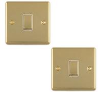 Loops 2-Pack 1-Gang 20A Dp Appliance/boiler Switch Polished Brass With White Trim