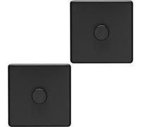Loops 2 Pack 1 Gang Dimmer Switch 2 Way Led Screwless Matt Black Light Dimming Wall