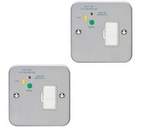 Loops 2 Pack 1 Gang Single 13A Unswitched Fuse Spur 30Ma Passive Rcd Metal Clad Safety