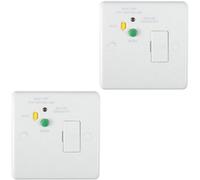 Loops 2 Pack 1 Gang Single 13A Unswitched Fuse Spur & 30Ma Passive Rcd White Safety