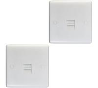 Loops 2 Pack 1 Gang Single Bt Telephone Master Socket White Plastic Wall Plate Outlet