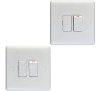 Loops 2 Pack 13A Dp Switched Fuse Spur & Flex Outlet White Mains Appliance Isolation