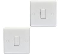 Loops 2 Pack 13A Unswitched Fuse Spur - White Mains Isolation Appliance Wall Plate