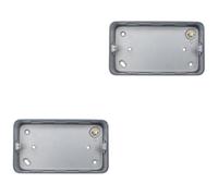 Loops 2 Pack 2 Gang 40mm Surface Mount Metal Clad Back Box Switch Socket Rounded Earth