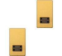 Loops 2 Pack 230V 115V Twin Shaver Socket Wall Plate Screwless Satin Brass Bathroom