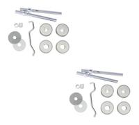 Loops 2 Pack - 25mm Back To Back Door Handle Fixing Pack Set- Join 2 Pull Handles - Satin Steel