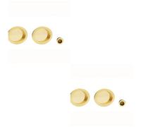 Loops 2 Pack - 29mm Sliding Door Rose & 2X 56mm Round Flush Finger Pulls - Polished Brass