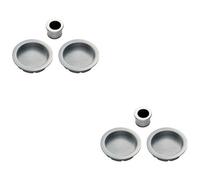 Loops 2 Pack - 29mm Sliding Door Rose & 2X 56mm Round Flush Finger Pulls - Satin Chrome
