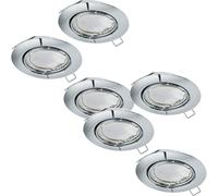 Loops 2 PACK 3 PACK Flush Adjustable Ceiling Downlight Chrome Steel 3x 5W GU10 in Metallics Loops Metallics