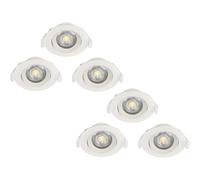 Loops 2 PACK 3 PACK Flush Adjustable Ceiling Downlight White Plastic 5W LED Loops White