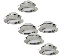 Loops 2 PACK 3 PACK Flush Ceiling Downlight Satin Nickel Plastic 6W Built in LED in Metallics Loops Metallics
