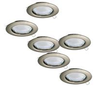 Loops 2 PACK 3 PACK Flush Ceiling Downlight Satin Nickel Steel 3x 3W GU10 Bulb in Metallics Loops Metallics