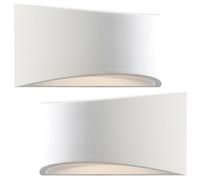 2 Pack 300mm Led Wall Light Warm White White (Ready To Paint) Curved Bed Lamp