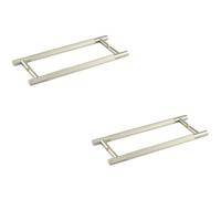 Loops 2 Pack 300mm Satin Nickel Pull Handle - Back To Back Design - Door Handle