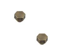Loops 2 Pack 30mm Antique Brass Hexagonal Cupboard Knob For Stylish Interiors - Kitchen Cabinet Knob