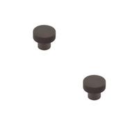 Loops 2 Pack 30mm Dark Bronze Cupboard Knob - Elegant Diamond Knurled Design - Kitchen Cabinet Knob