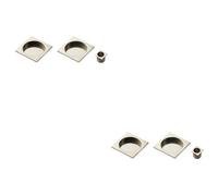 Loops 2 Pack - 30mm Sliding Door Rose & 2X 53mm Square Flush Finger Pulls - Polished Chrome