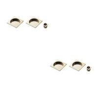 Loops 2 Pack - 30mm Sliding Door Rose & 2X 53mm Square Flush Finger Pulls - Satin Chrome